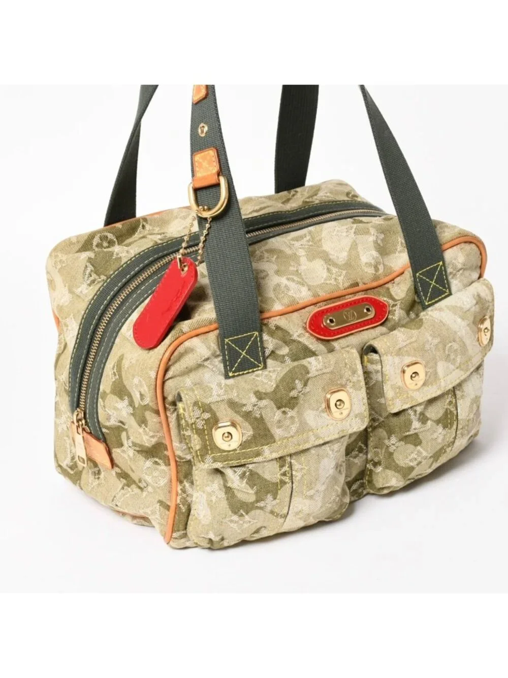 Louis Vuitton Monogram Moflage Denim Jasmine Handbag Khaki Takashi Murakami